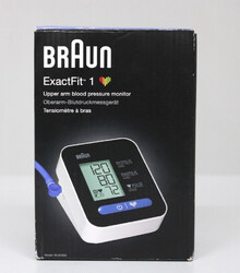 Braun ExactFit 1 Oberarm-Blutdruckmessgerät  BUA5000EUV1 Weiß/Schwarz/Blau NEU