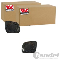 2x VAN WEZEL SPIEGELGLAS BEHEIZBAR BLAU GETÖNT passend für VW BORA GOLF POLO LIN