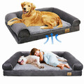 Orthopädisches Hundebett BINGOPAW Hundesofa Hundekissen Grau Haustierbett XXL