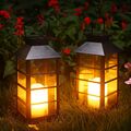 2x LED Solar Laterne Gartenleuchte Gartenlampe Solarleuchte Terrasse Solarlampe
