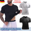 Kompression Herren Classic V-Ausschnitt T-Shirt Basic T Shirts Oberteile Sport