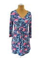 40 Jerseykleid Minikleid JOE BROWNS blau Blumen Muster Tunika Babydoll