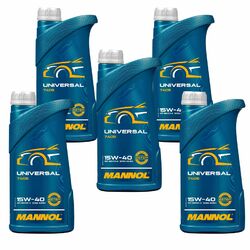 5x1 Liter MANNOL Universal 15W-40 Motoröl API SN/CH-4 ACEA A3/B4
