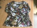 Blumiges Shirt Zaida Gr. 38/40 schwarz multicolor Baumwolle 3/4 Arm top