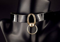 Kette Silber 925 Unikat Handarbeit Slave SM Kunstleder - Halsband - auffällig 