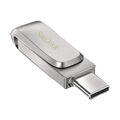 SANDISK Ultra Dual Drive Luxe USB-Stick, 128 GB, 400 MB/s, Silber