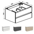 Badmöbel Set Waschtisch mit Unterschrank Waschbecken 50/60/80/100/120cm