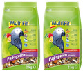 2x 2kg MultiFit Vollnahrung für Papageien Vogelfutter Gemüse Früchte Nüsse