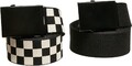 Urban Classics Check And Solid Canvas Belt 2-Pack Black/Offwhite