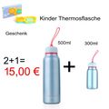 2+1 Kinder Thermosflasche Trinkflasche Isolierflasche Thermoskanne 300-750ml