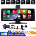 4K 10.26-Zoll Wireless Apple Carplay Android Auto Display Vorne Rückfahrkamera。