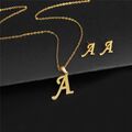 Halskette Buchstaben mit Ohrringe von A-Z Silber Gold aus Edelstahl