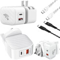 Schnell Wand Ladegerät Adapter 45W Dual Anschlüsse Pd Plug Kabel Für Pixel 8/8/