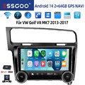 2+64G DAB+ Für VW Golf VII MK7 Autoradio Android 14 Carplay +Kamera GPS Navi RDS