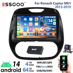 DAB+ Android 14 4+64G Carplay Autoradio GPS Kam Für Renault Captur MK1 2013-2019