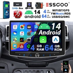 10" DAB+ 4+64G Android 14 Autoradio 1DIN Carplay GPS DVR+ Drehbar Bildschirm Kam