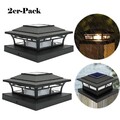 2x LED Solarleuchte Solarkappe Solar Zaunbeleuchtung Zaunpfosten Wegeleuchten
