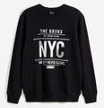 Neu Sweatshirt aus reiner Baumwolle Gr 56/58 XL Schwarz Bedruckt Herrensweater