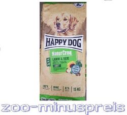Happy Dog NATUR Croq Lamm u. Reis 15 kg, für sensible erwachsene Futterverzehrer