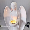 #11200 Engel 40 cm Deko Figur Teelichthalter Weiß Shabby Weihnachten Groß XXL