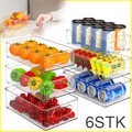6tlg Kühlschrank Organizer Stapelbare Vorratsbehälter Aufbewahrungsbox mit Griff