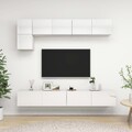 vidaXL 5-tlg. TV-Schrank-Set Weiß Holzwerkstoff