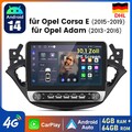 4G+64GB Android 14 Autoradio GPS Navigation WIFI Für Opel Corsa E 2015-2019 Adam