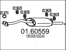 Endschalldämpfer 01.60559 MTS für HONDA CIVIC VI Aerodeck
