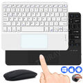 QWERTZ Touchpad Bluetooth Tastatur Maus für iPad iOS Android PC Windows Tablet