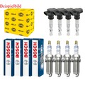4x HELLA Zündspule+4x BOSCH Zündkerze Doppelplatin für Audi A4 Avant 8E5 B6 2.0