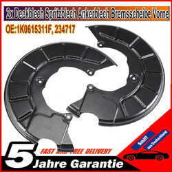 2x ANKERBLECH SPRITZBLECH BREMSSCHEIBE VORNE LINKS+RECHTS für AUDI A3 8P1 SEAT