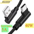 USB A auf USB C Kurz 50cm,1m,2m USB C Kabel 90 Grad Winkel Schnellladekabel 40W