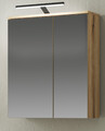 Bad Spiegelschrank Badezimmer Spiegel Eiche 2-türig 6 Fächer 60 x 70 cm Torsby