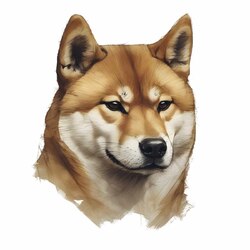 Designer Aufkleber / Sticker Fotosticker - Hunde -  Shiba Inu Porträt 01