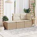 Gartenmöbel Sofa Garnitur Kissen Lounge Gartengarnitur 3-tlg. Poly Rattan vidaXL