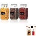 Einmachgläser, Vorratsgläser, Glas, Bügelverschluss, luftdicht, 1,5L, Set, tr...