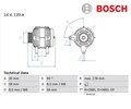 Generator BOSCH 0986040350 für VW Passat Passat Variant