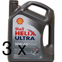 1x Shell Helix Ultra Racing 10W-60 3x5 Liter