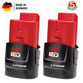 2X 3,5Ah Für Milwaukee M12 Akku 12V M12B2 Lithium XC 48-11-2460 48-11-2412 M12B6