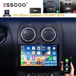 Für Nissan Qashqai 1 J10 2006-2016 Autoradio Android 15 GPS Navi WIFI 4+64G DAB+