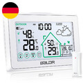 BALDR Wetterstation Funk Mit Außensensor, Digital Dcf-Funkuhr Innen Und Außen Th
