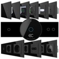 WLAN EC Touch Lichtschalter Steckdose Dimmer Wechselschalter Taster USB Glas