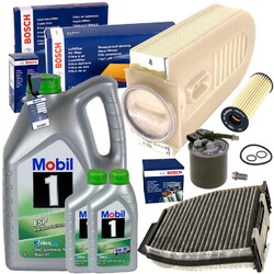 BOSCH FILTERSET+MOBIL 5W30 passend für C/E KLASSE W/S204 212 GLK X204 CLS 218