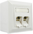 ProfiPatch Netzwerkdose LAN Dose Cat6A 500MHz Aufputz und Unterputz 2X RJ45 Port