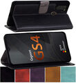 Suncase Hülle Handy Tasche Echt Leder Book Style Klapp Case Etui für Gigaset GS4