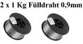 2 x 1KG Fülldraht 0,9mm SCHWEIßDRAHT MIG / MAG E71T-GS FLUX CORED