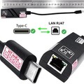 Schwarz USB C 3.1 RJ45 LAN Adapter 1000Mbps Gigabit für Nexoc, Packard Bell