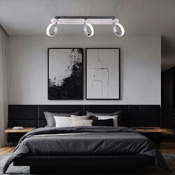 Spotlampe Deckenleuchte Spotleiste Wohnzimmer 3x LED Strahler verstellbar Chrom