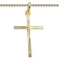 Echt Gold 333 Kinder Taufe Jugend Kommunion Kreuz Anhänger mit Silber 925 Kette