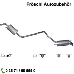für Vw Transporter T4 1.9 TD 2.4 D Edelstahl Vorschalldämpfer Endtopf a*